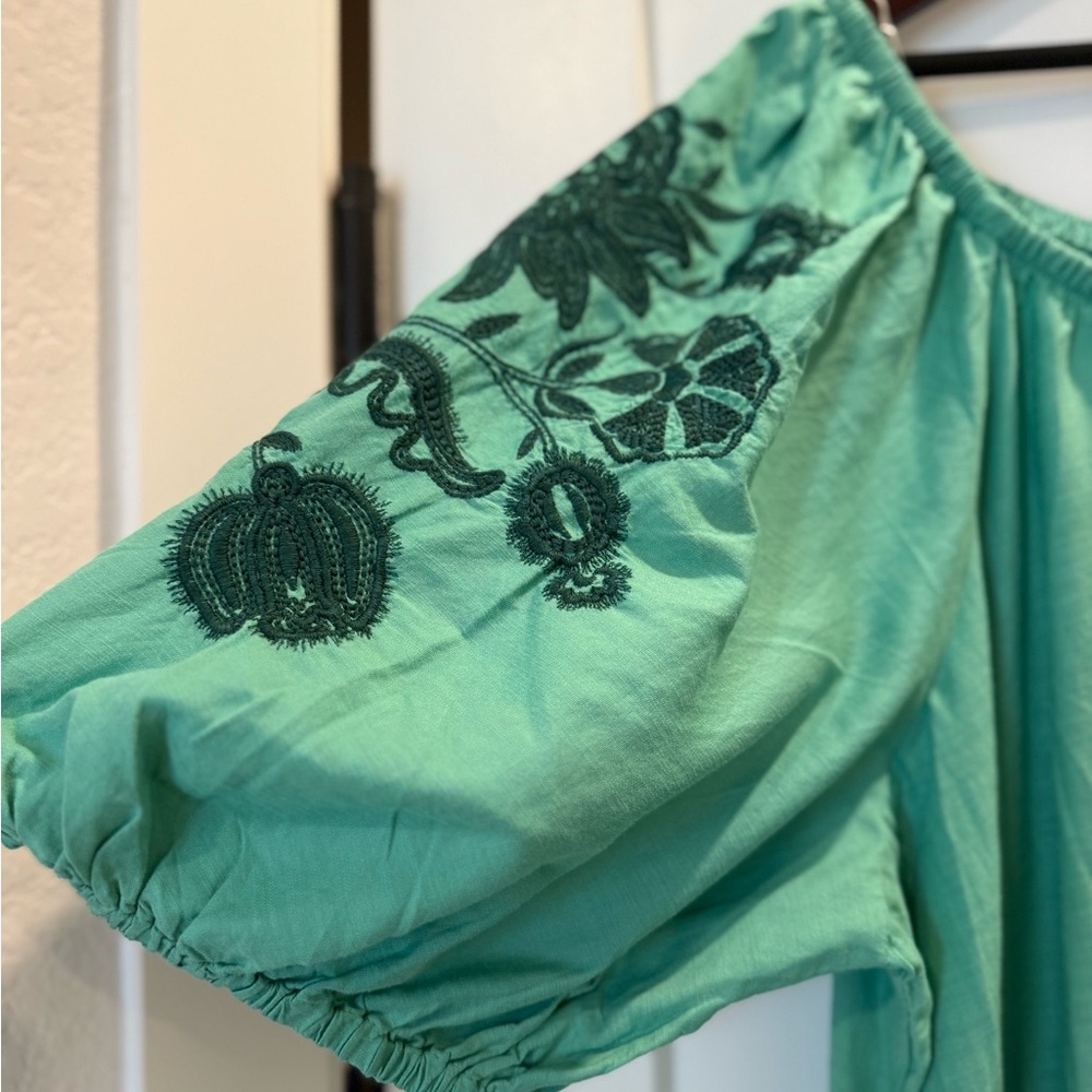 Knox Rose Green Ruffled Tiered Off-the-Shoulder Sundress - Picture 2 of 6